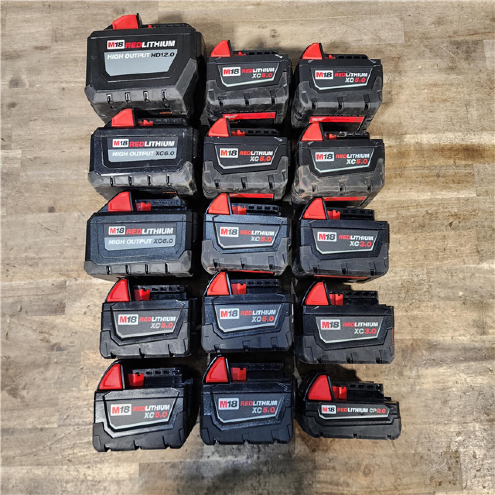 HOUSTON LOCATION - AS-IS MILWAUKEE BATTERY PACK QTY - 15