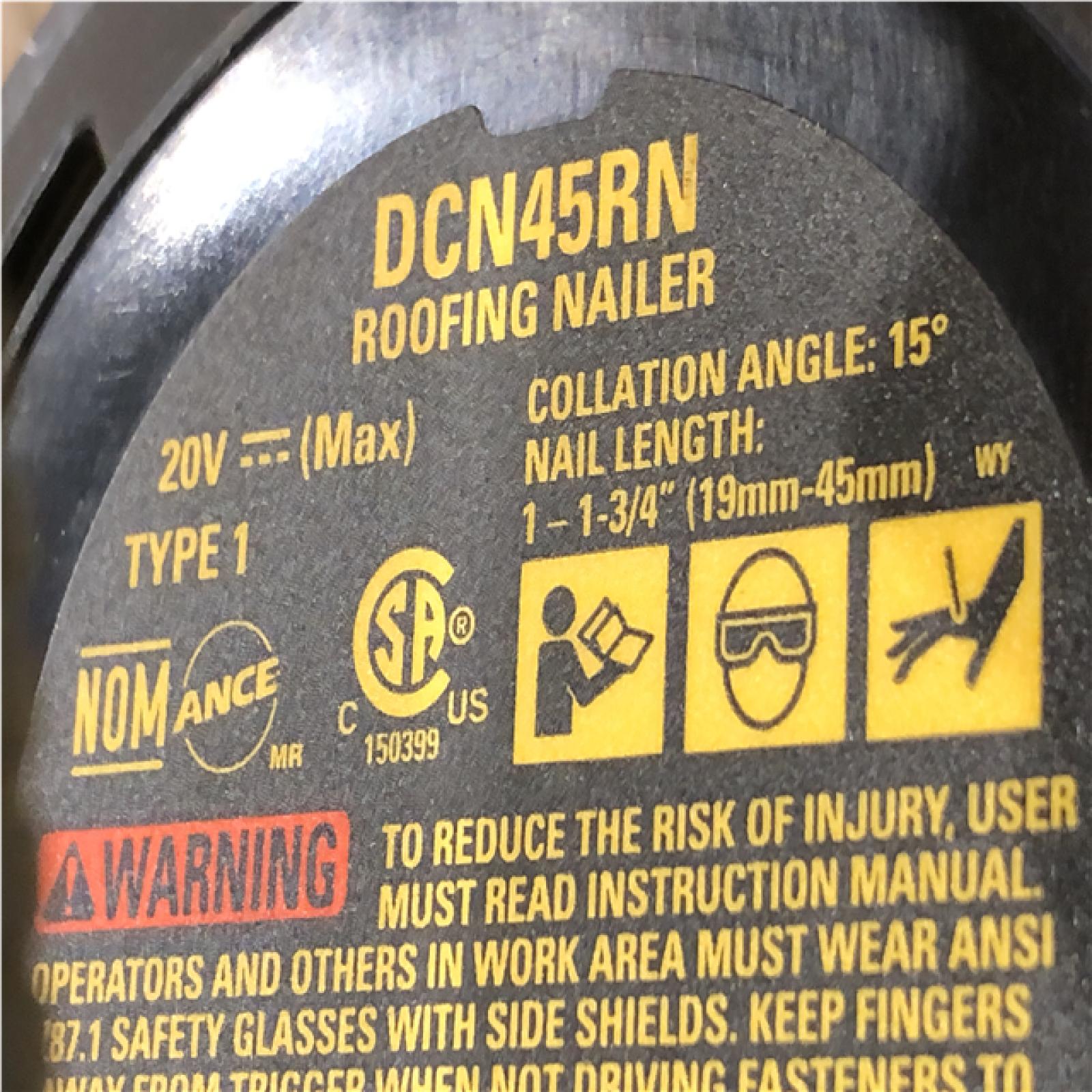 AS-IS DEWALT 20V MAX 15-Degree Electric Cordless Roofing Nailer (Tool Only)