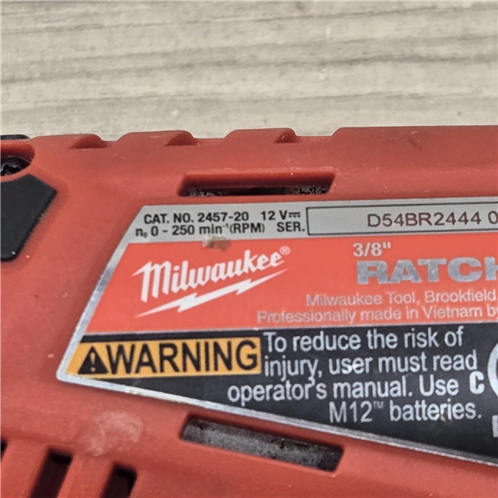 AS-IS MILWAUKEE 2457-20 .38 in. M12 Cordless Ratchet (Tool-Only)