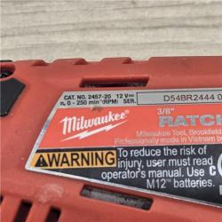 AS-IS MILWAUKEE 2457-20 .38 in. M12 Cordless Ratchet (Tool-Only)