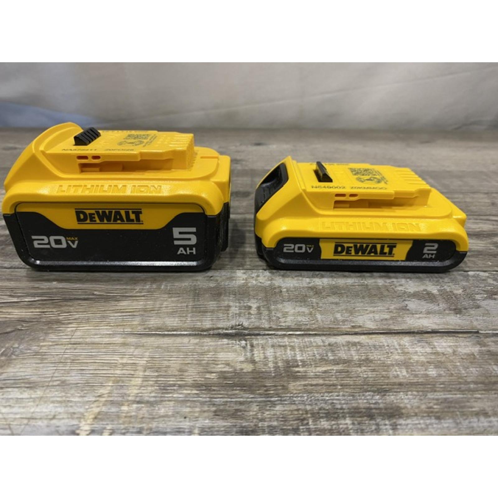 AS-IS DEWALT 20V MAX Lithium-Ion Battery Kit with 5.0Ah and 2.0Ah Battery and Charger