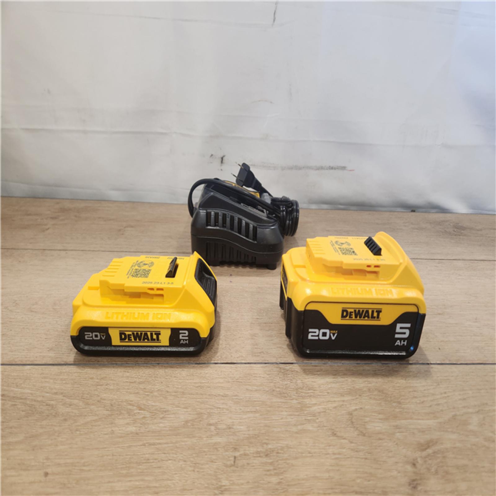 AS-IS- DEWALT 20V MAX Lithium-Ion Battery Kit with 5.0Ah and 2.0Ah Battery and Charger