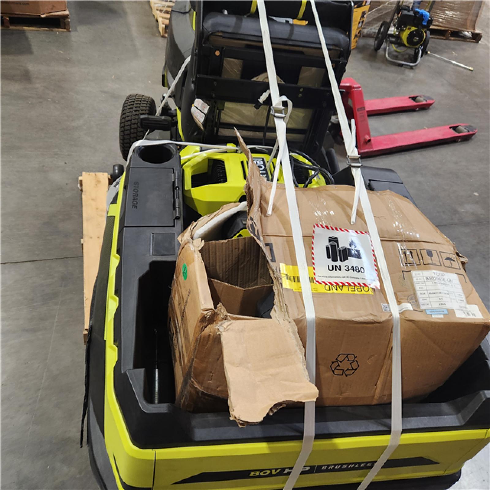Dallas Location - As-Is RYOBI 80V HP Brushless 54 in. Battery Electric Cordless Zero Turn Riding Mower (3) 80V Batteries  and Charger