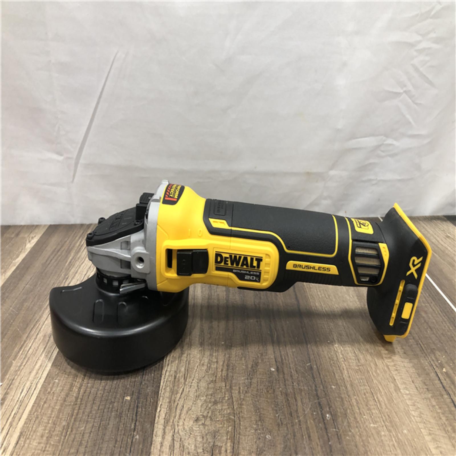 AS-IS DEWALT 20V MAX XR Cordless Brushless 4.5 in. Slide Switch Small Angle Grinder with Kickback Brake (Tool Only)