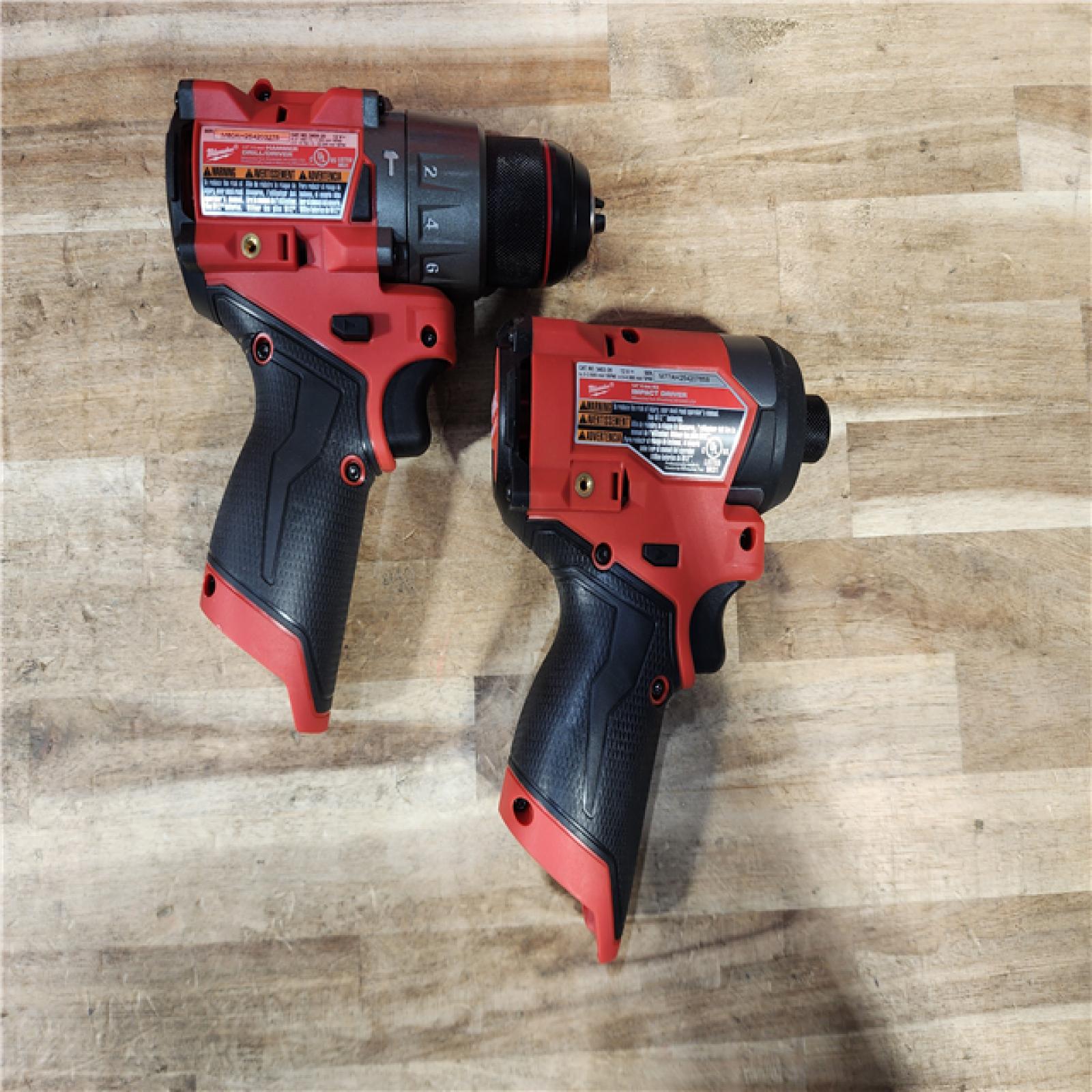 HOUSTON LOCATION - AS-IS Milwaukee FUEL 12-Volt Lithium-Ion Brushless Cordless Hammer Drill and Impact Driver Combo Kit