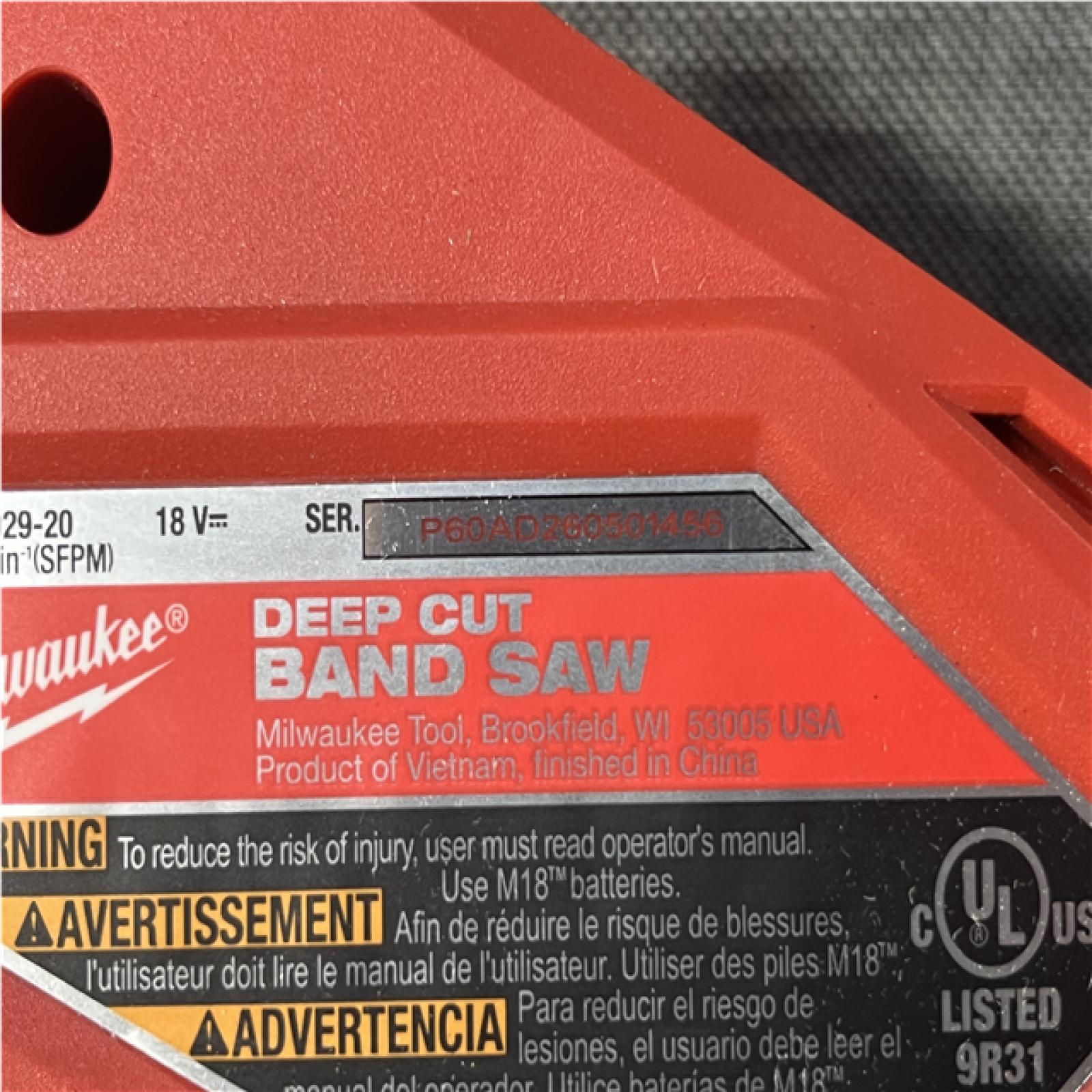 Houston Location AS-IS Milwaukee FUEL 18V Lithium-Ion Brushless Cordless Deep Cut Band Saw (Tool-Only)