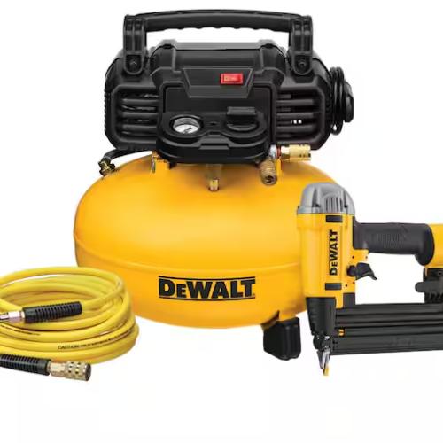 DALLAS LOCATION - DEWALT 6 Gal. 18-Gauge Brad Nailer and Heavy-Duty Pancake Electric Air Compressor Combo Kit
