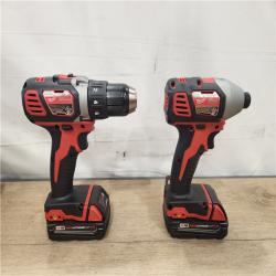 AS-IS- Milwaukee 18V Lithium-Ion Cordless Drill Driver/Impact Driver Combo Kit