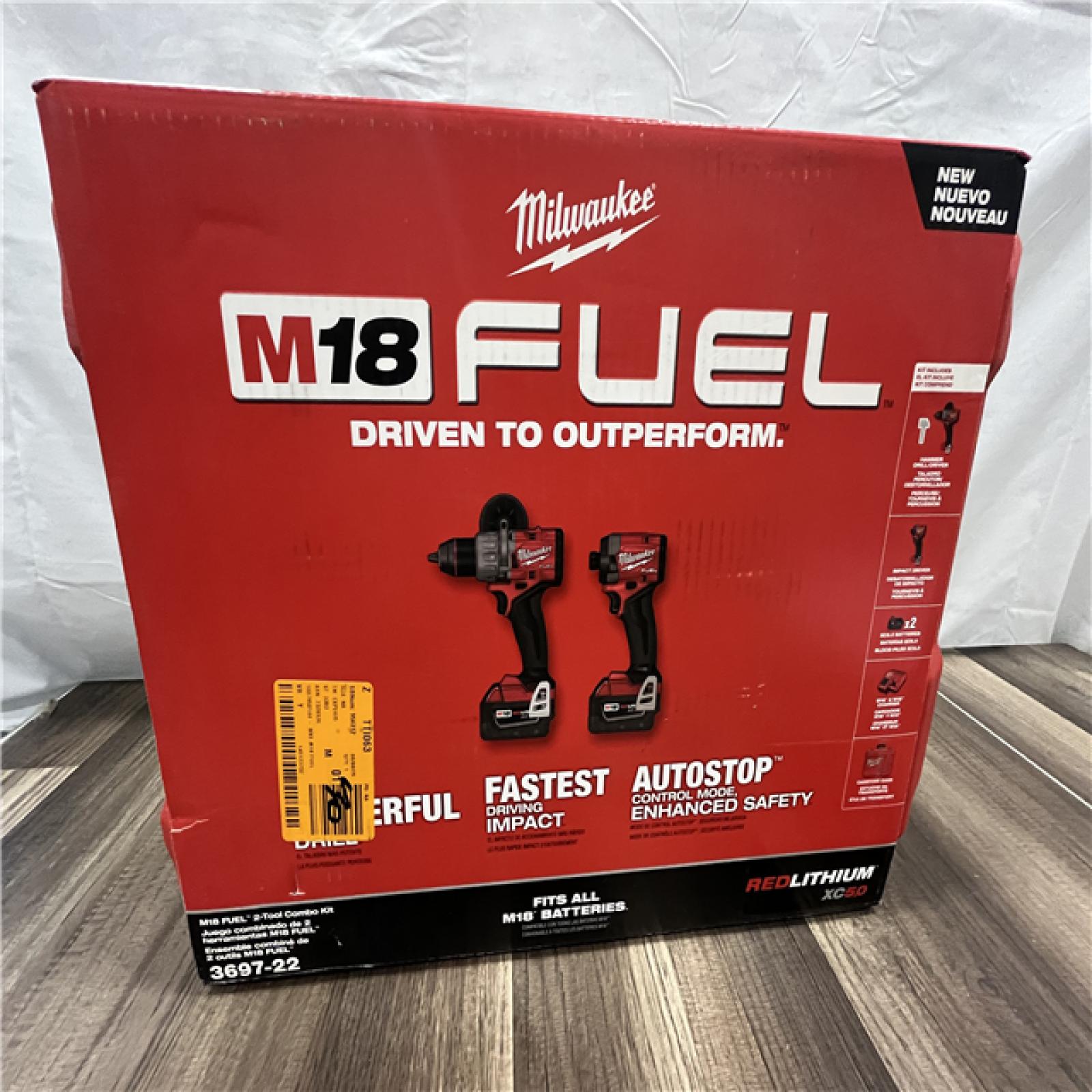 AS-IS Milwaukee M18 FUEL 18V Lithium-Ion Brushless Cordless Hammer Drill and Impact Driver Combo Kit (2-Tool) with 2 Batteries