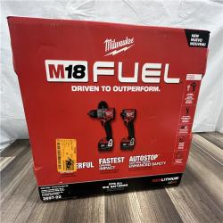 AS-IS Milwaukee M18 FUEL 18V Lithium-Ion Brushless Cordless Hammer Drill and Impact Driver Combo Kit (2-Tool) with 2 Batteries