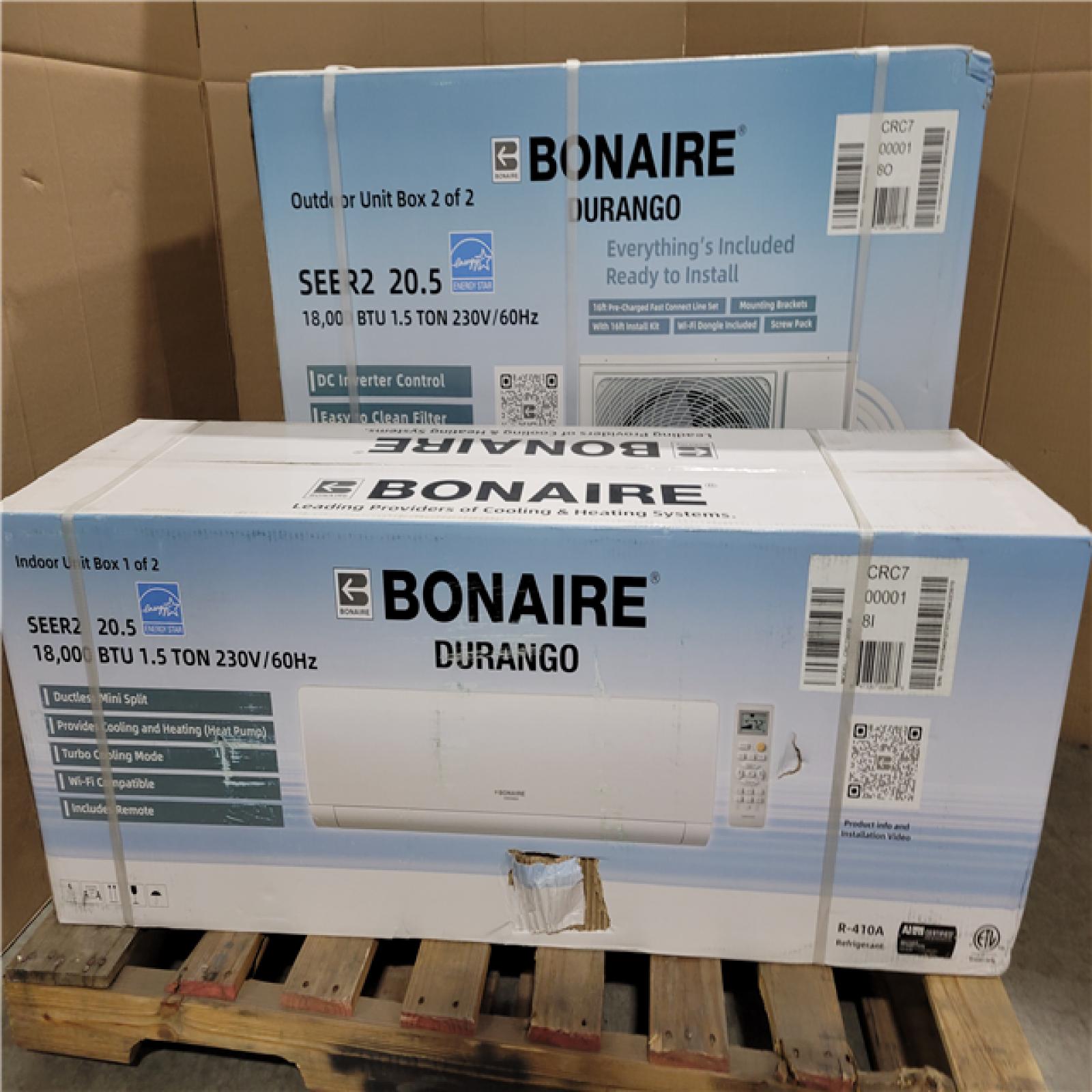 California NEW Bonaire Durango Split Air Conditioner (Damaged Boxes)