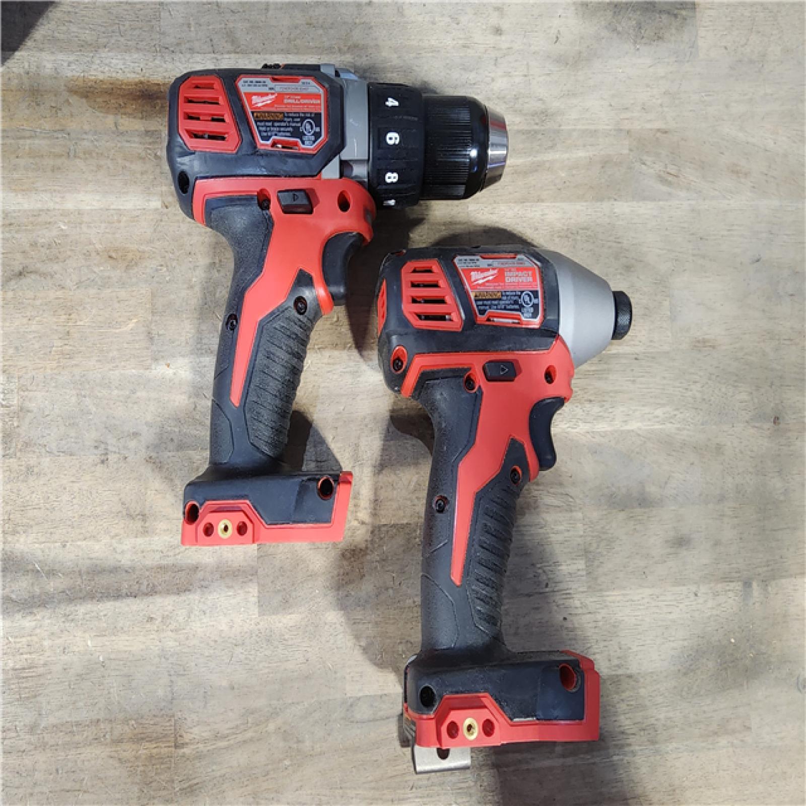 HOUSTON LOCATION - AS-IS Milwaukee 18V Cordless Brushed 2-Tool Drill/Driver and Impact Driver Kit