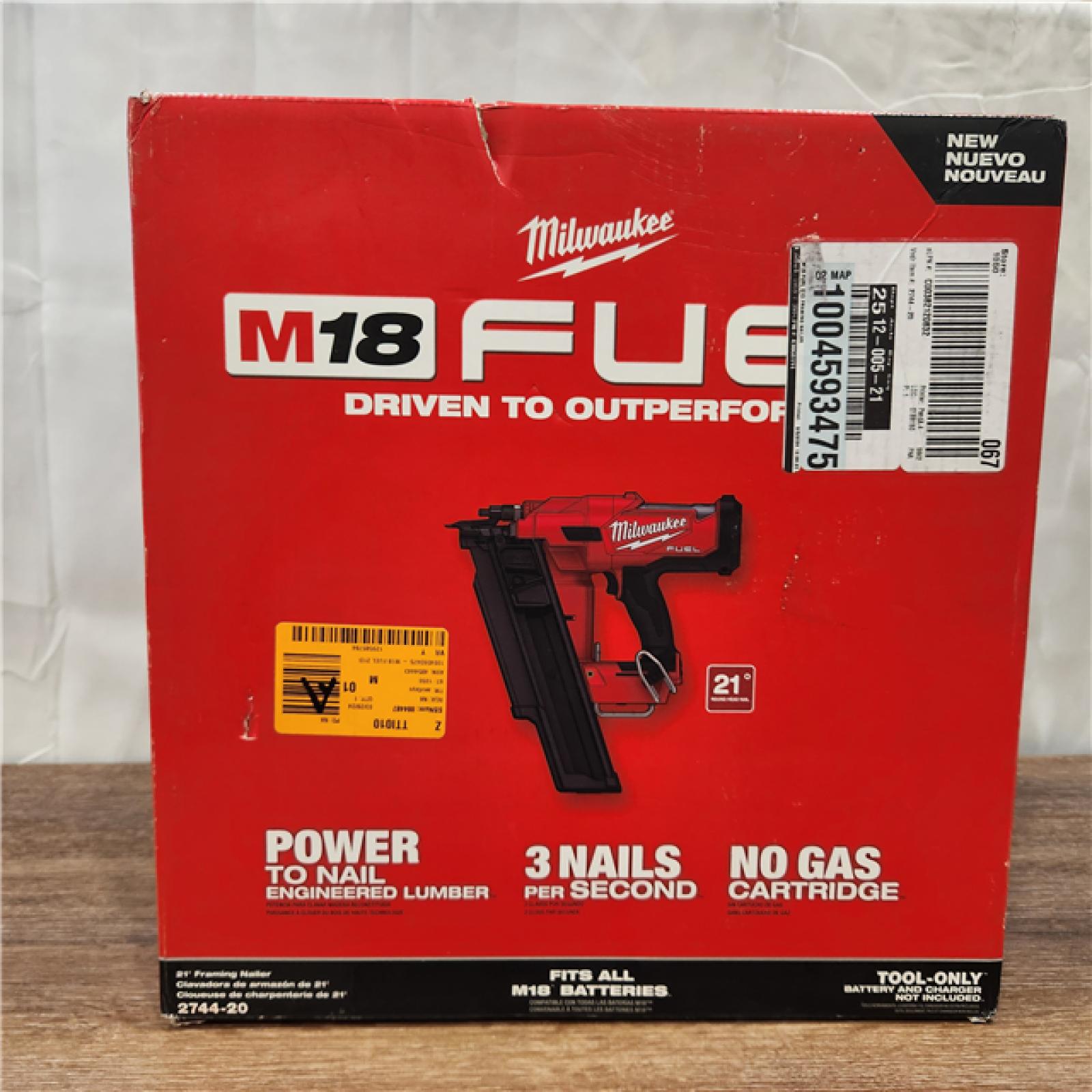 NEW! Milwaukee M18 FUEL Brushless Cordless 21-Degree 3-1/2 Plastic Collated Framing Nailer (Tool Only)