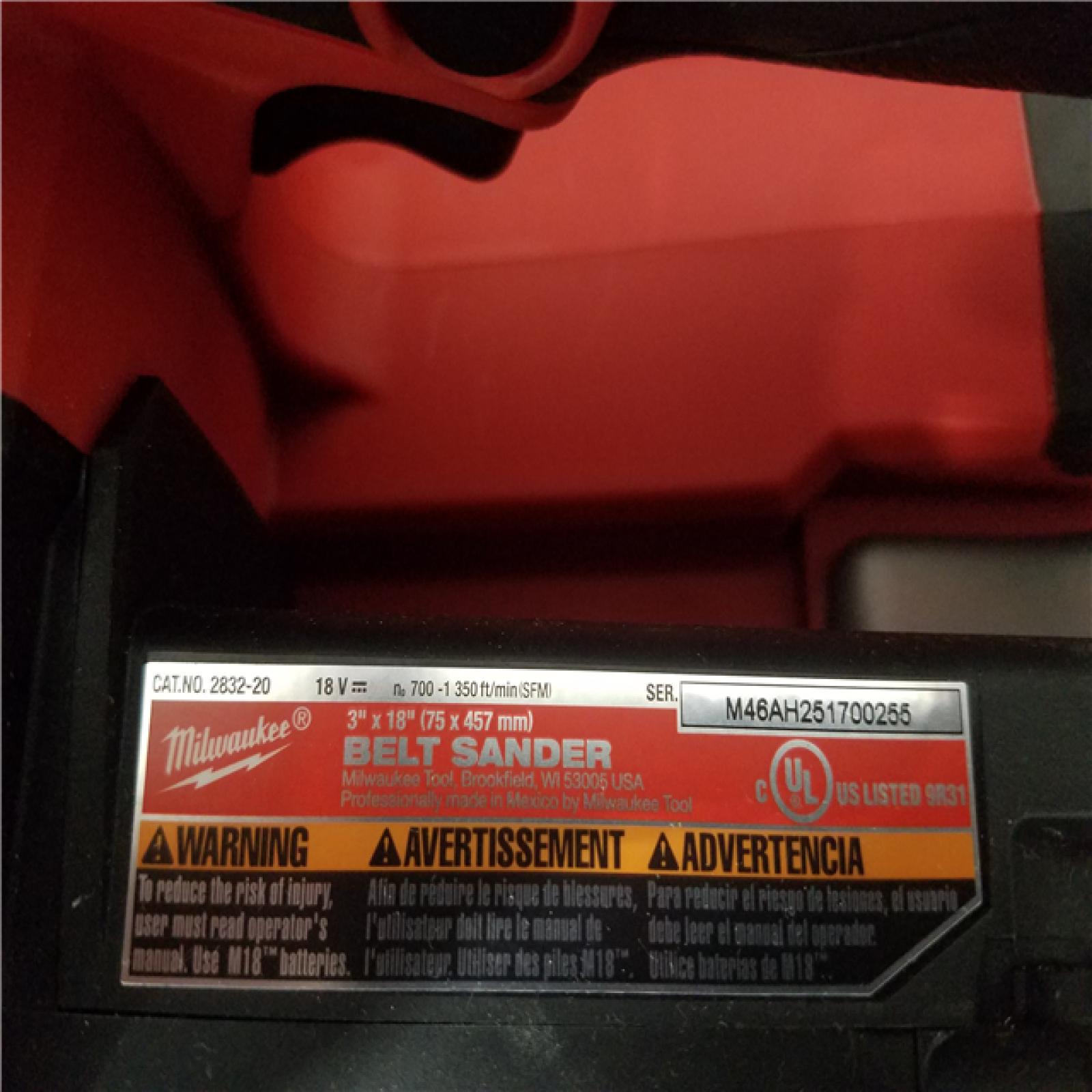 California AS-IS Milwaukee 3 x 18 Sander (Tool Only)