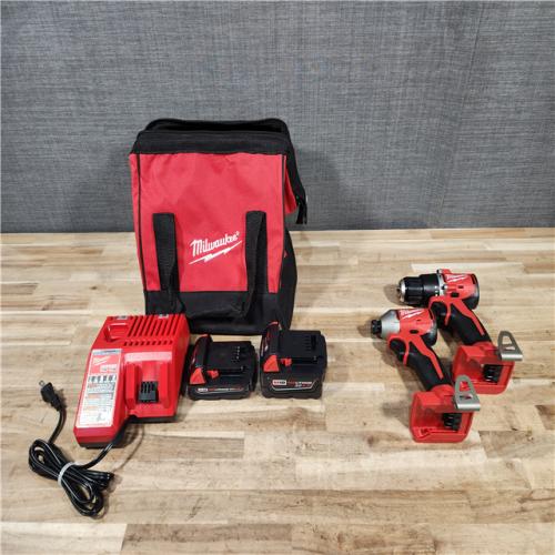 HOUSTON LOCATION - AS-IS M18 18-Volt Lithium-Ion Brushless Cordless Compact Hammer Drill/Impact Combo Kit (2-Tool) with (2) Batteries  Bag