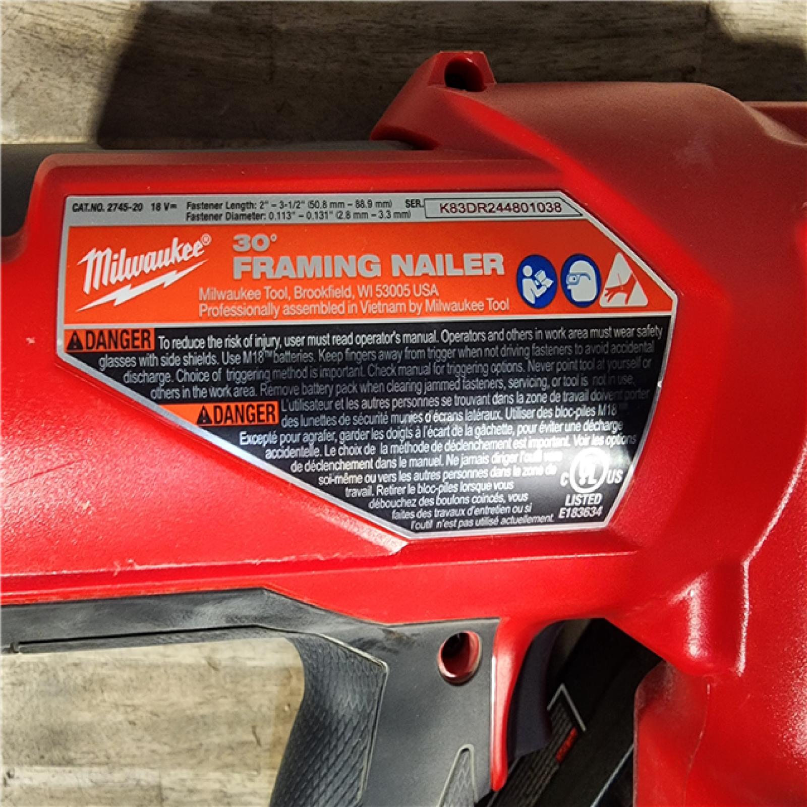 HOUSTON LOCATION - AS-IS M18 FUEL 3-1/2 in. 18-Volt 30-Degree Lithium-Ion Brushless Cordless Framing Nailer (Tool-Only)