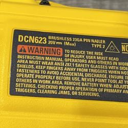 AS-IS DEWALT ATOMIC 20V MAX Lithium Ion Cordless 23 Gauge Pin Nailer Kit