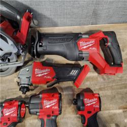 HOUSTON LOCATION - AS-IS (APPEARS LIKE NEW) Milwaukee M18 FUEL 18V Lithium-Ion Brushless Cordless Combo Kit with Two 5.0 Ah Batteries  1 Charger  2 Tool Bags (7-Tool)