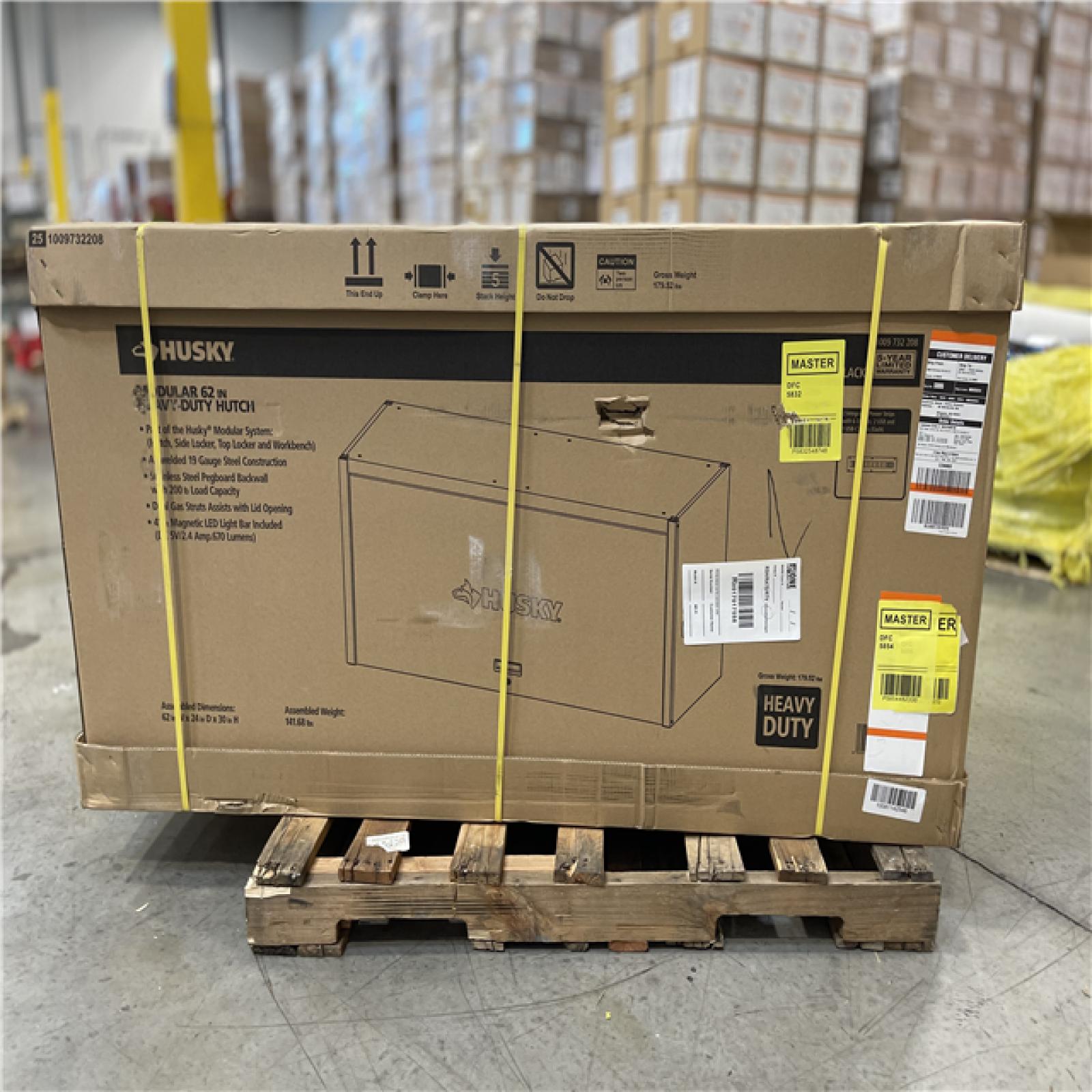 DALLAS LOCATION - AS-IS Husky Modular Tool Storage Heavy Duty 62 in. W x 24 in. D Matte Black Top Tool Chest