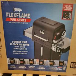 Phoenix AS-IS NINJA FlexFlame Plus 3-Burner Outdoor Cooking BBQ, 5-in-1 Propane and Electric Grill, Smoker, Roaster, Pizza Maker in Black