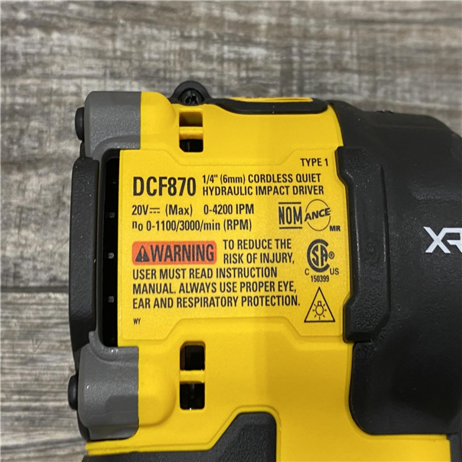AS-IS DEWALT 20V MAX* XR Brushless Cordless 1/4 Quiet Hydraulic Impact Driver (Tool-Only)