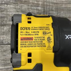 AS-IS DEWALT 20V MAX* XR Brushless Cordless 1/4 Quiet Hydraulic Impact Driver (Tool-Only)