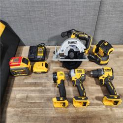 HOUSTON LOCATION - AS-IS DEWALT 20-Volt MAX Lithium-Ion Cordless 5-Tool Combo Kit with 2.0 Ah Battery, 9.0 Ah Battery and Charger