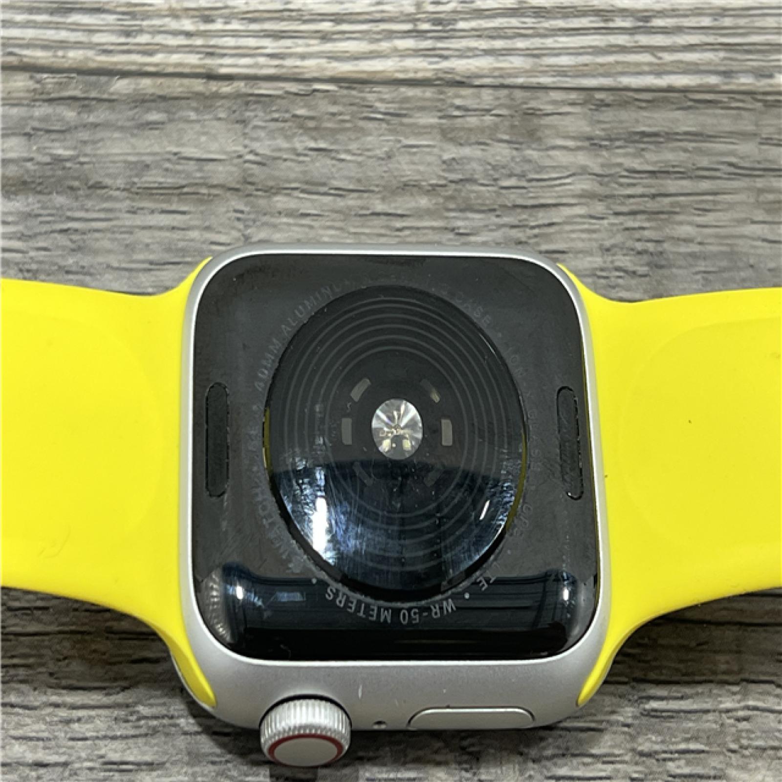 AS-IS Apple Watch SE GPS + Cellular 40mm Silver Case Yellow Sport Band