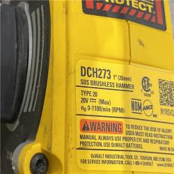 AS-IS DEWALT 20V MAX XR Cordless Brushless 1 in. SDS Plus L-Shape Rotary Hammer (Tool Only)