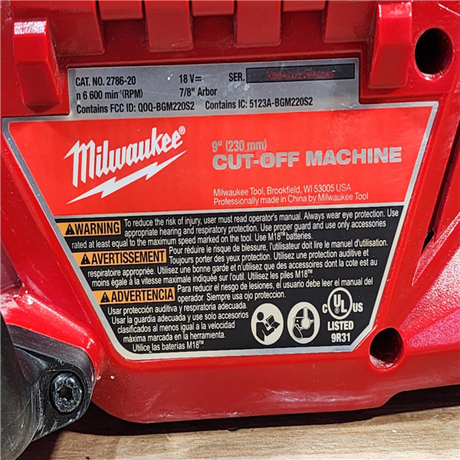 HOUSTON LOCATION - AS-IS Milwaukee FUEL ONE-KEY 18V Lithium-Ion Brushless Cordless 9 in. Cut Off Saw (Tool-Only)