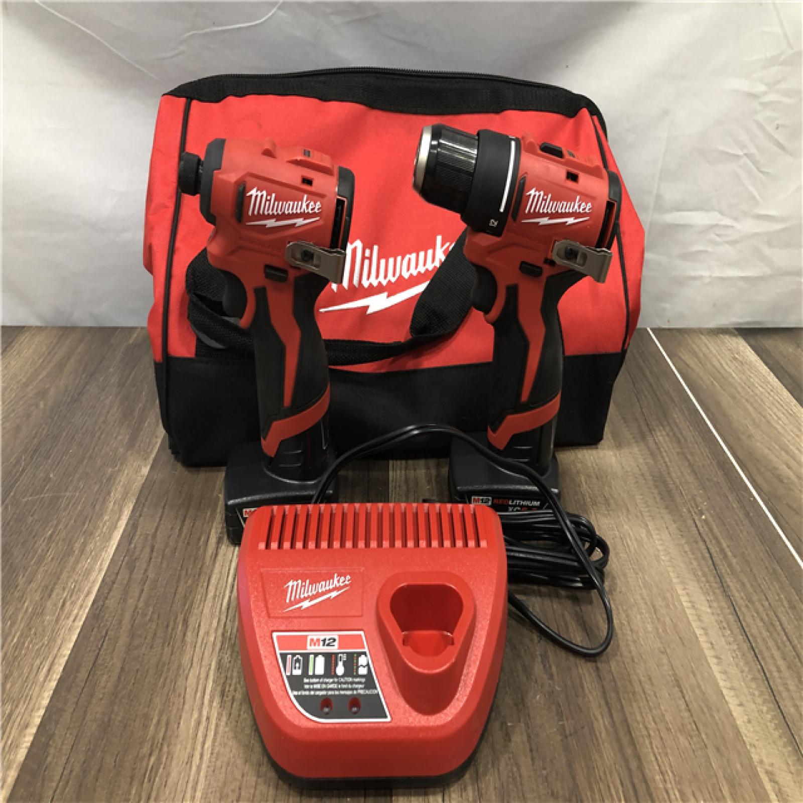 AS-IS Milwaukee 12-Volt Lithium-Ion Brushless Cordless Subcompact Drill and Impact Driver Combo Kit