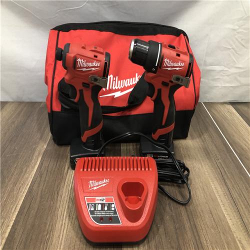 AS-IS Milwaukee 12-Volt Lithium-Ion Brushless Cordless Subcompact Drill and Impact Driver Combo Kit