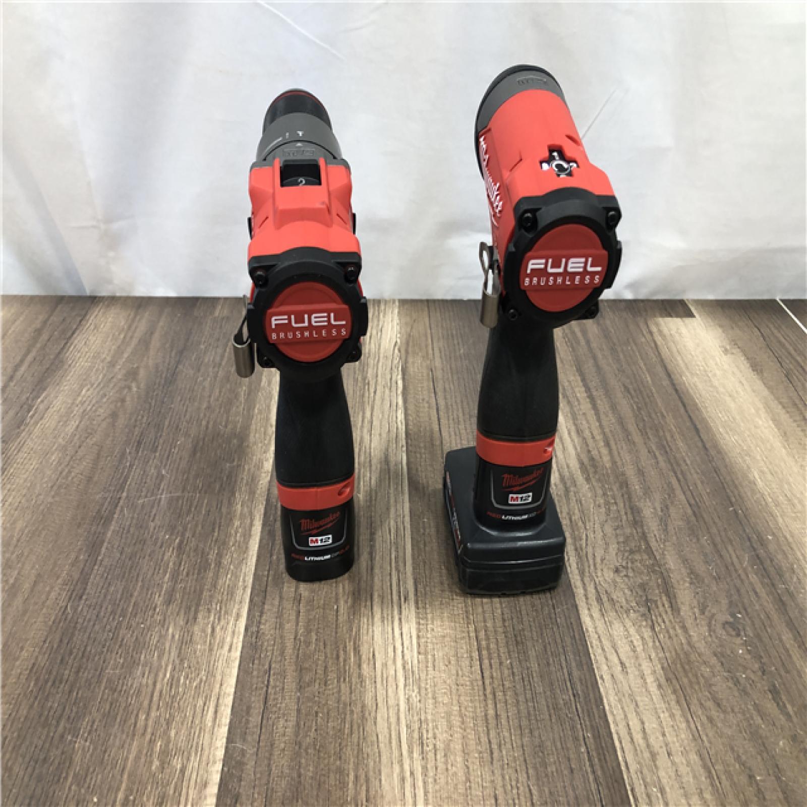 AS-IS Milwaukee FUEL 12-Volt Lithium-Ion Brushless Cordless Hammer Drill and Impact Driver Combo Kit