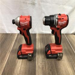 AS-IS Milwaukee 18V Lithium-Ion Brushless Cordless Compact Drill/Impact Combo Kit