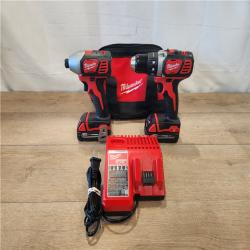AS-IS- Milwaukee 18V Lithium-Ion Cordless Drill Driver/Impact Driver Combo Kit