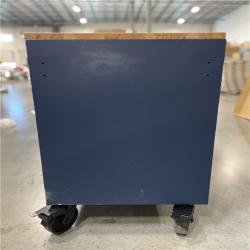 DALLAS LOCATION- AS-IS HUSKY 72 in.W x 24 in.D Heavy Duty 18-Drawer Adjustable Height Mobile Workbench MATTE BLUE W/ WOODTOP