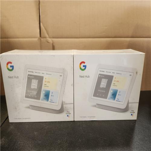 Phoenix NEW Google Nest Hub 2nd Gen - Smart Home Speaker and 7 in. Display with Google Assistant - Chalk 2-Pack (SEALED)