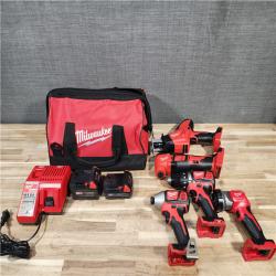 HOUSTON LOCATION - AS-IS (APPEARS LIKE NEW) M18 18V Lithium-Ion Cordless Combo Kit (5-Tool) with (2) Batteries  Charger and Tool Bag