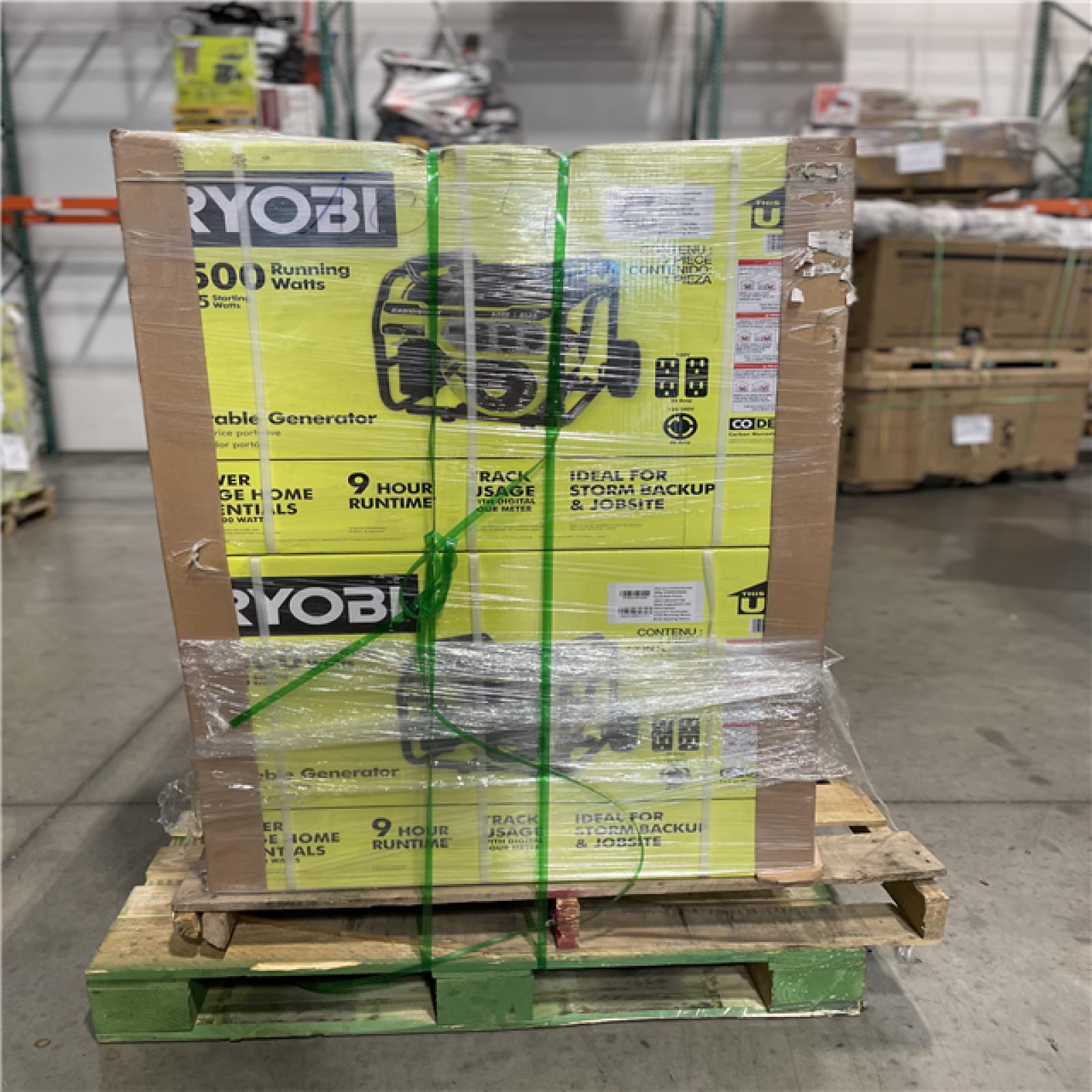 DALLAS LOCATION- RYOBI 6 500-Watt Gasoline Powered Portable Generator PALLET (4 UNITS)