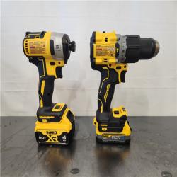 AS-IS- Dewalt 20V MAX XR Brushless Lithium-Ion 1/2 in. Cordless Hammer Drill Driver and Impact Driver Combo Kit with 1 (1.7 Ah/4 Ah)