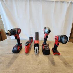 AS-IS- M18 18V Lithium-Ion Cordless Combo Kit (5-Tool) with (2) Batteries  Charger and Tool Bag