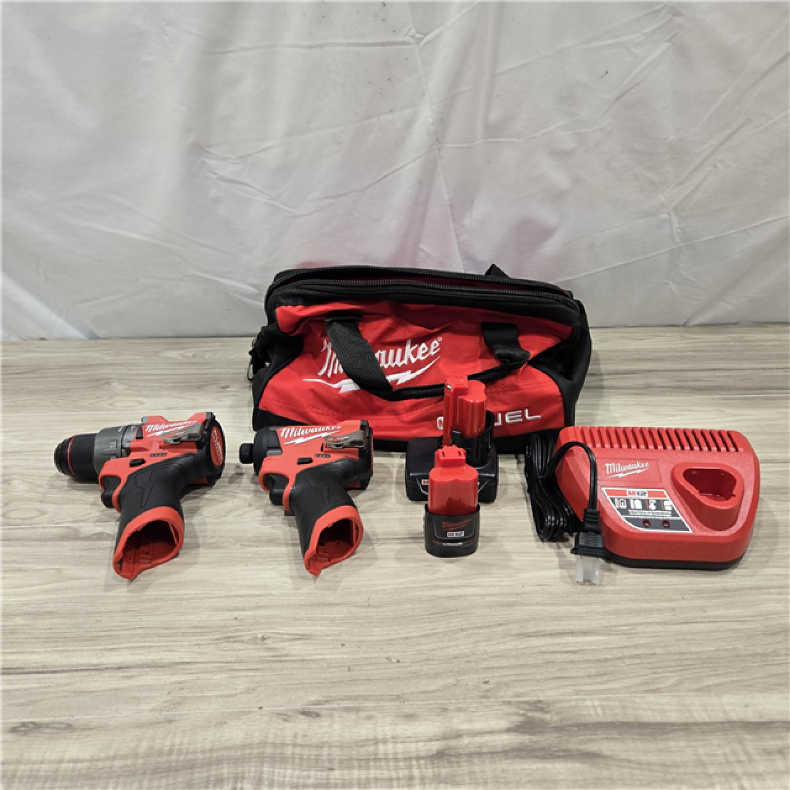 AS-IS Milwaukee 3497-22 12V Hammer Drill and Impact Driver Combo Kit