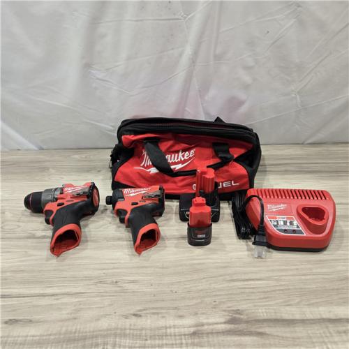 AS-IS Milwaukee 3497-22 12V Hammer Drill and Impact Driver Combo Kit