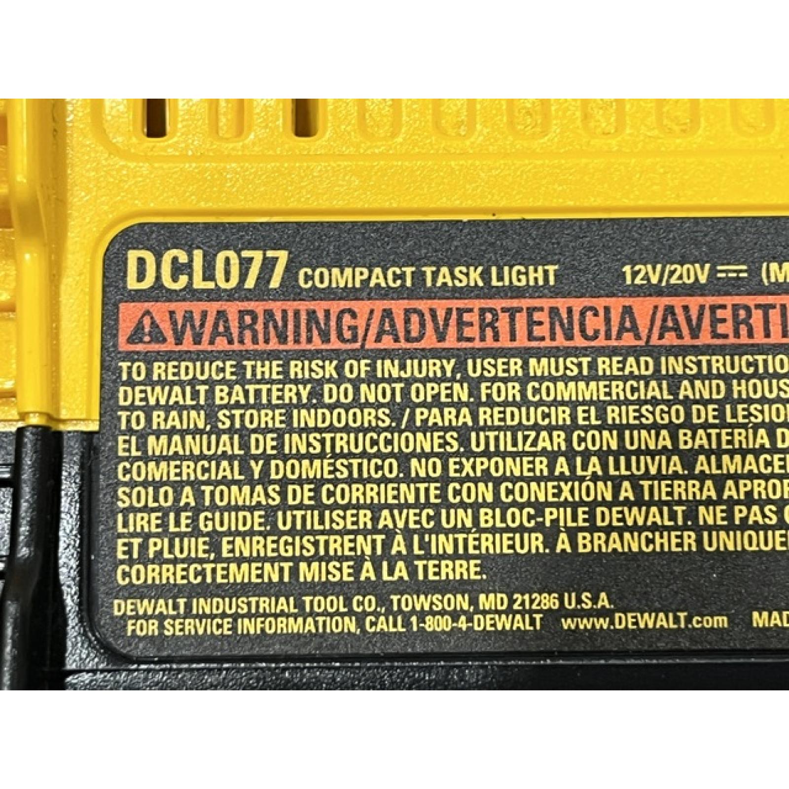 AS-IS DEWALT 20V MAX Compact Cordless Task Lightt (Tool Only)