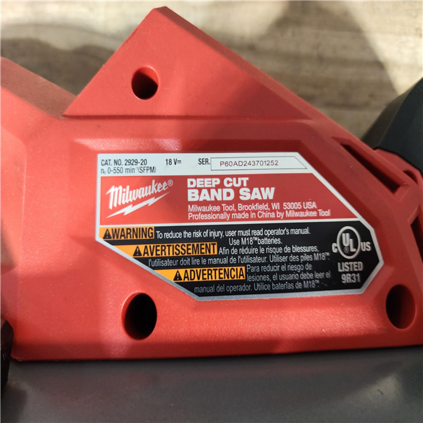 HOUSTON LOCATION - AS - IS Milwaukee FUEL 18V Lithium-Ion Brushless Cordless Deep Cut Band Saw (Tool-Only)