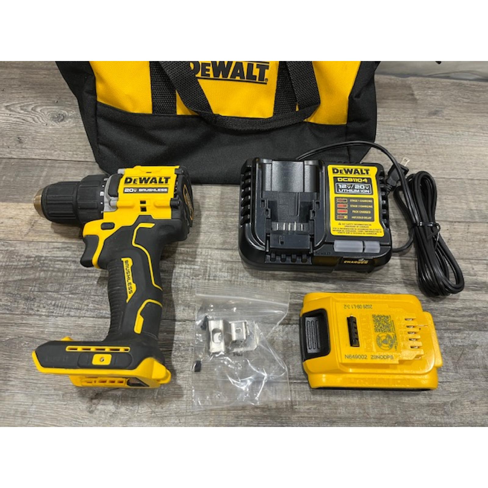 AS-IS DEWALT Atomic 20V Lithium-Ion Cordless Compact 1/2 in. Drill/Driver Kit