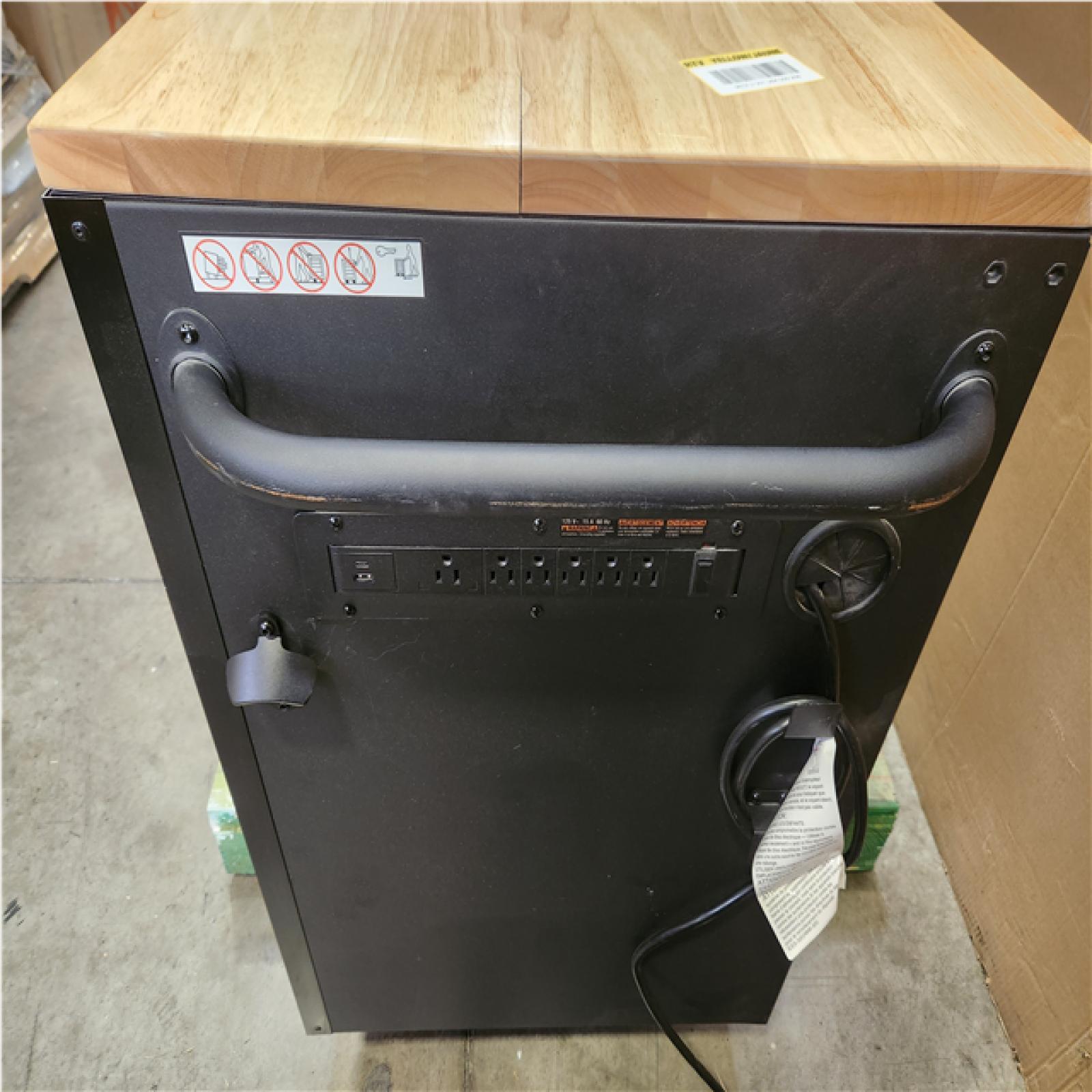 Phoenix LIKE NEW Husky Heavy Duty 61 in. W x 22 in. D 15-Drawer Matte Black Mobile Workbench Cabinet with Solid Wood Top