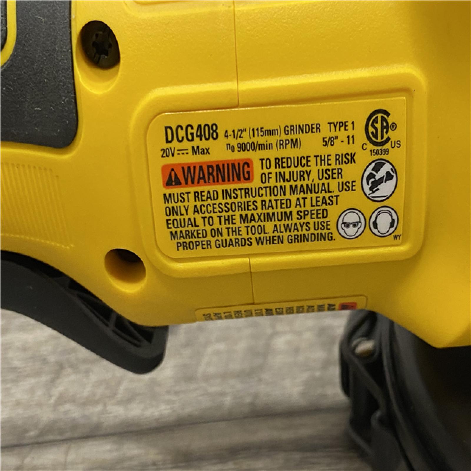AS-IS DEWALT 20V MAX Cordless Brushless 4-1/2 in. Angle Grinder with Paddle Switch (Tool Only)