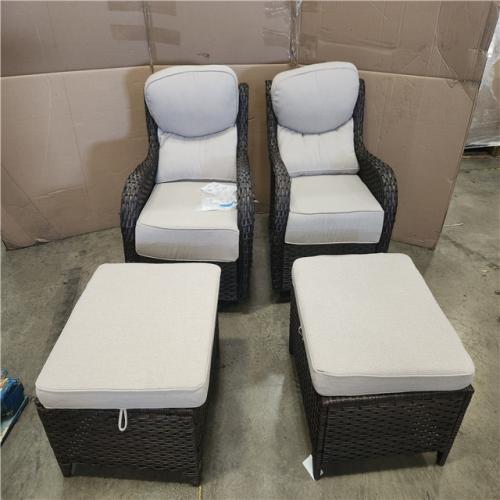 Phoenix moosprr MoonLuxe Brown Wicker Swivel Chair combo (2-Pack)