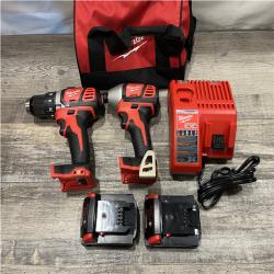 AS-IS Milwaukee 18V Lithium-Ion Cordless Drill Driver/Impact Driver Combo Kit